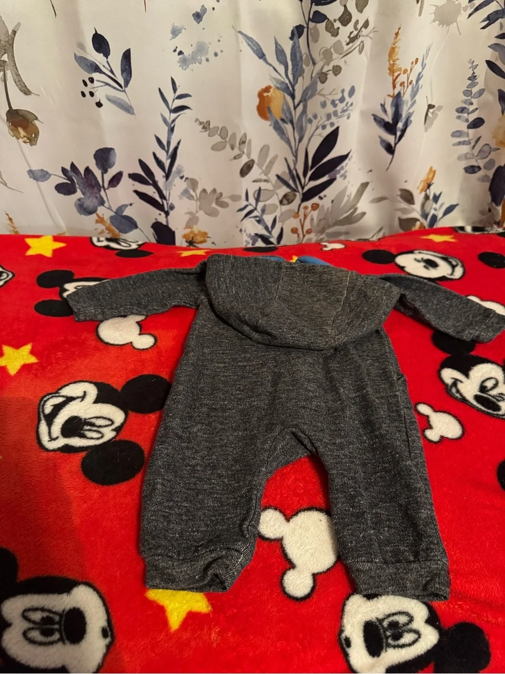 Calvin Klein Gray Hooded One-Piece with Blue Lining 0 3 Months C5